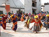 Mustang Lo Manthang Tiji Festival Day 1 04-1 Dorje Jono And Monks Leave Kings Palace And Start First Dance